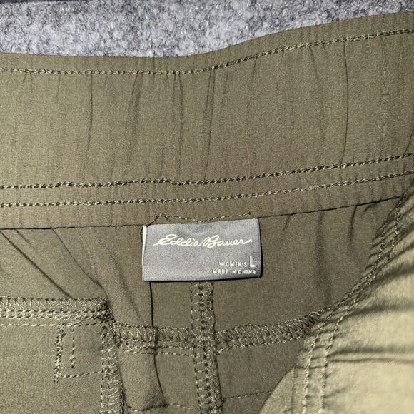 Eddie Bauer Departure Pants Womens Size L Green Lightweight Packable - Picture 3 of 10